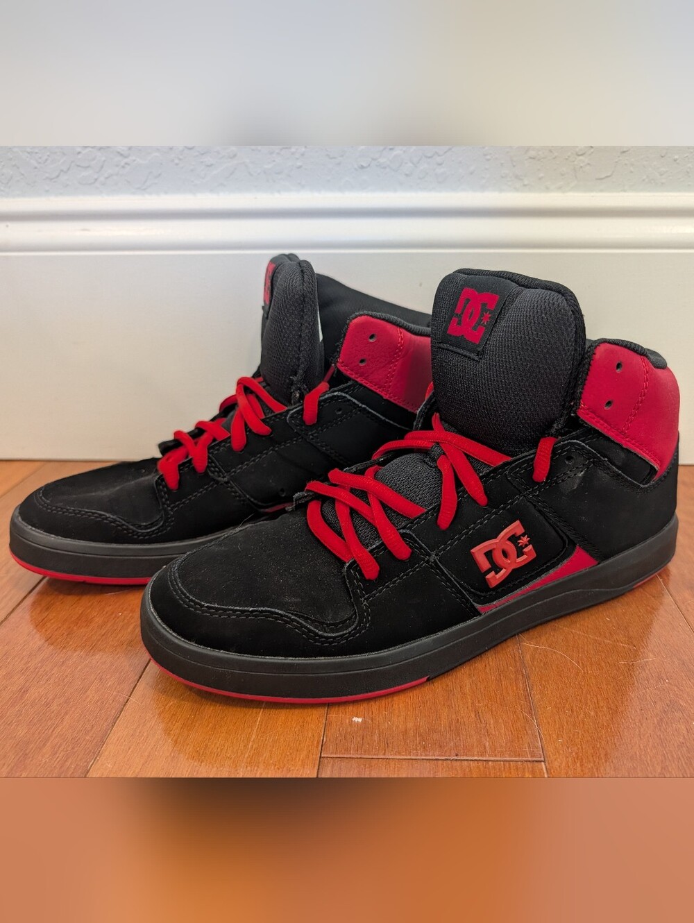 Red and Black DC Pure High-Top Shoes